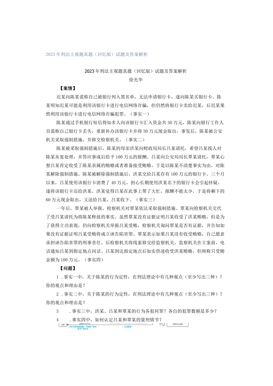 2023年刑法主观题真题（回忆版）试题及答案解析.docx_第1页