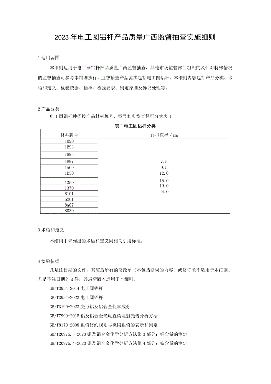 2023年电工圆铝杆产品质量监督抽查实施细则.docx_第1页