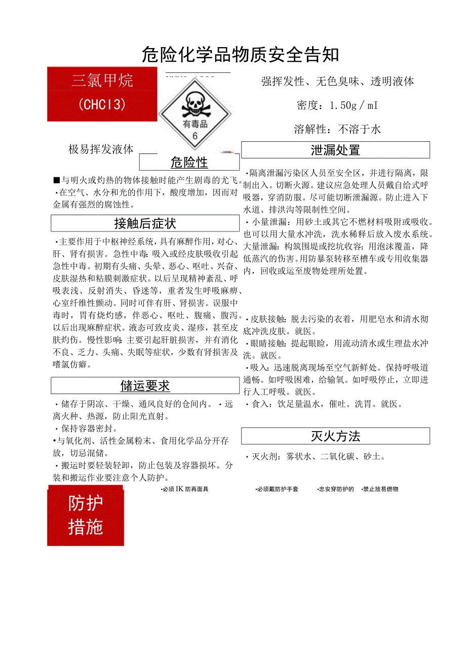 三氯甲烷（CHCl3）危化安全风险告知卡.docx_第1页