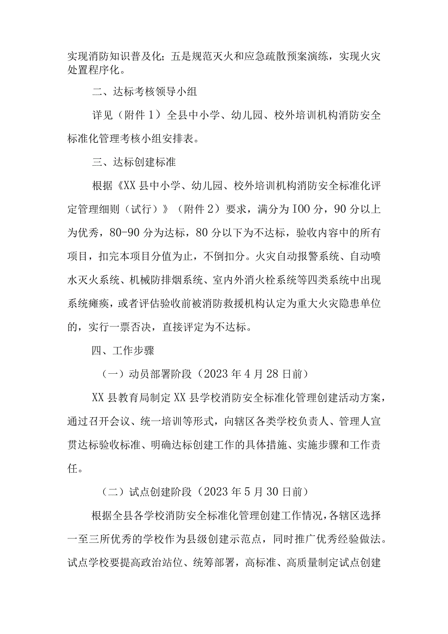 XX县学校消防安全标准化管理达标创建方案.docx_第2页