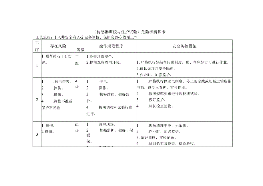 传感器调校与保护试验-危险源辨识卡.docx_第1页