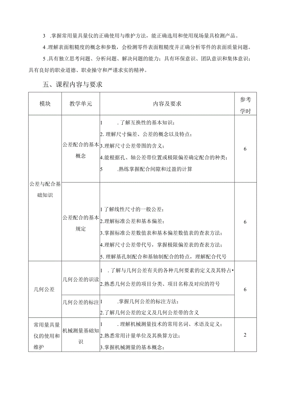 《公差配合与测量技术》课程标准.docx_第2页