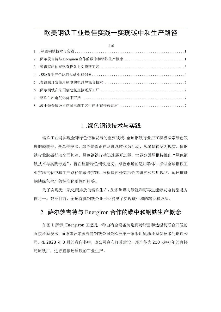 欧美钢铁工业最佳实践——实现碳中和生产路径.docx_第1页