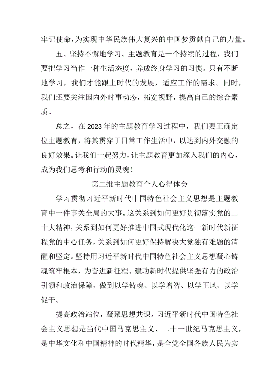 大学生学习第二批主题教育心得体会 合计4份.docx_第2页