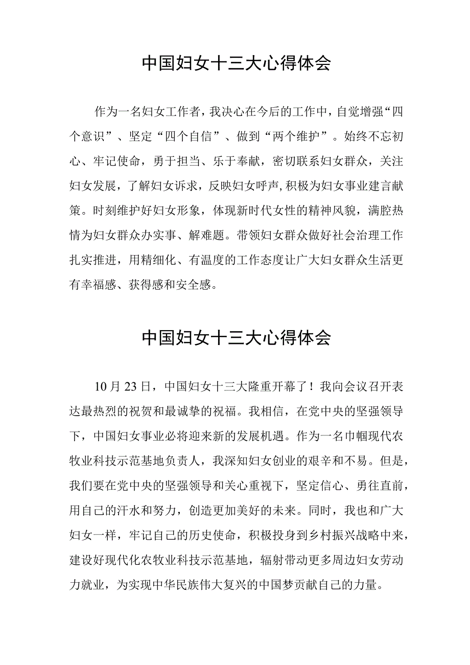 妇女干部学习中国妇女十三大精神的心得体会26篇.docx_第3页