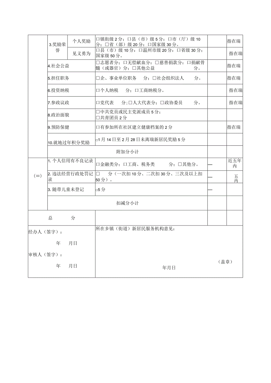 瑞安市新居民积分制管理申请表.docx_第2页