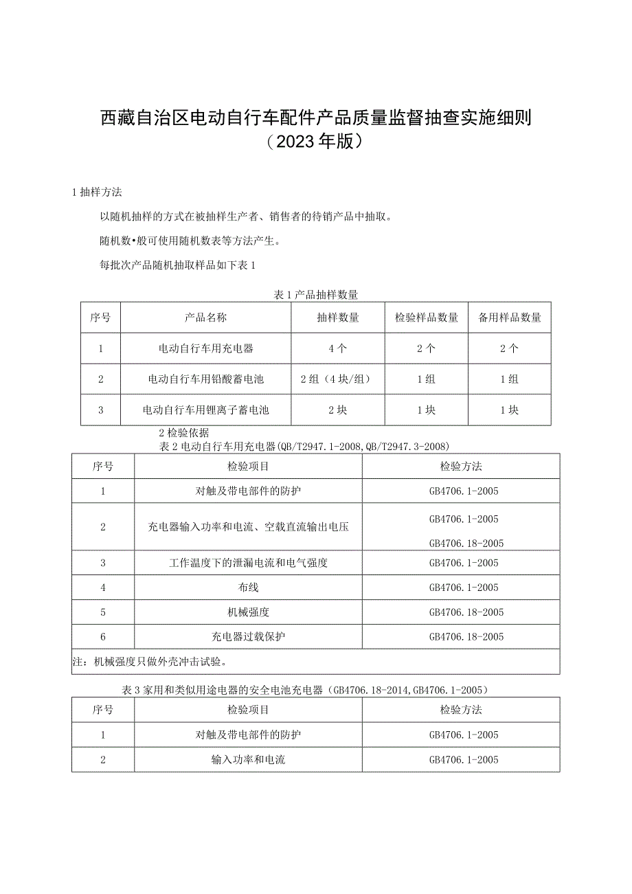 电动自行车配件产品质量监督抽查实施细则（2023年版）.docx_第1页