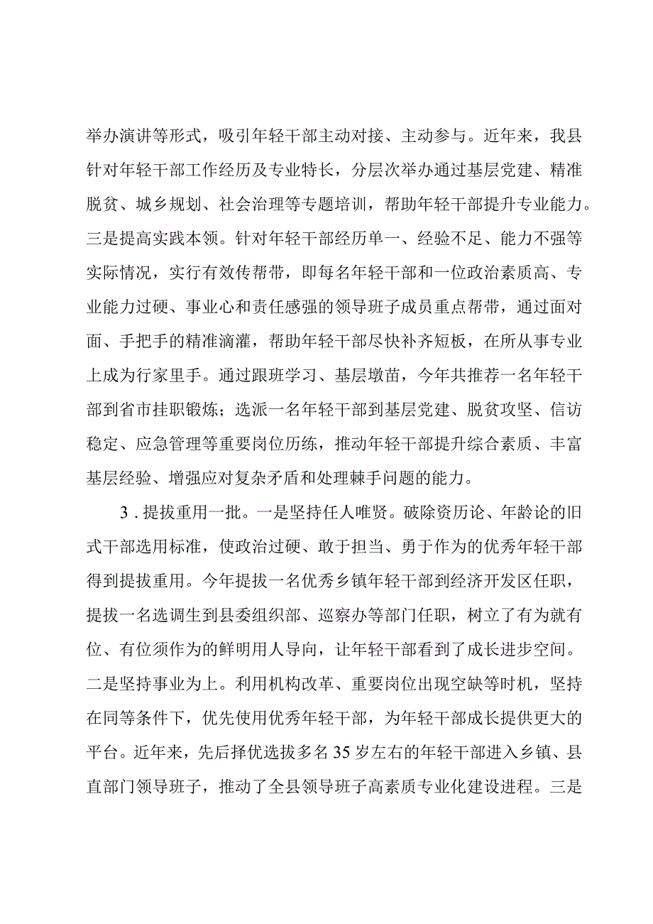 县实施新时代年轻干部成长工程情况汇报.docx_第3页