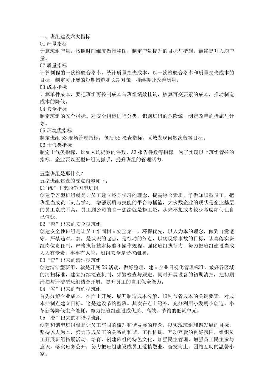 班组管理的6指标、5要点、10问题.docx_第1页