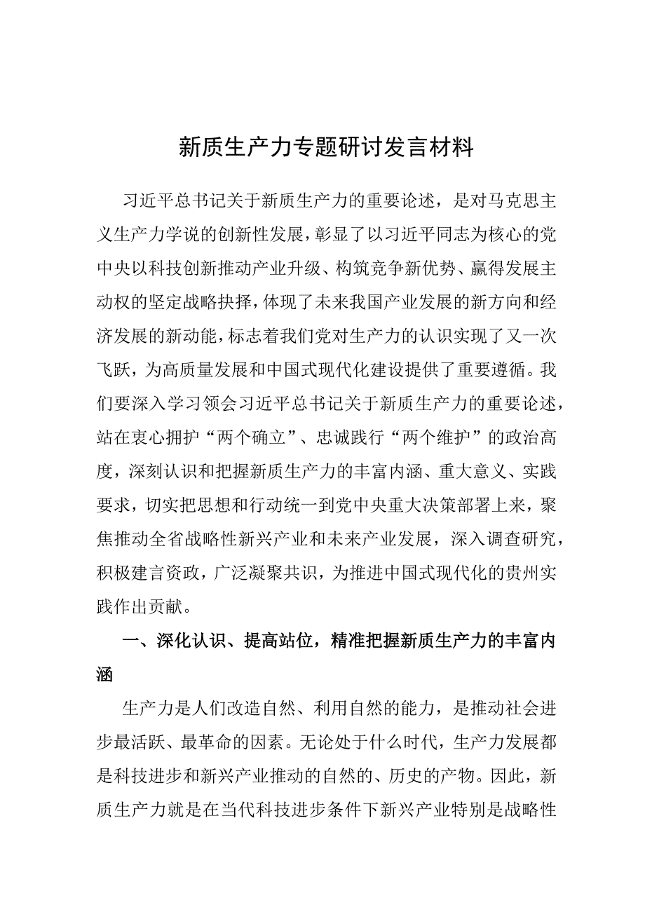 研讨发言：新质生产力.docx_第1页