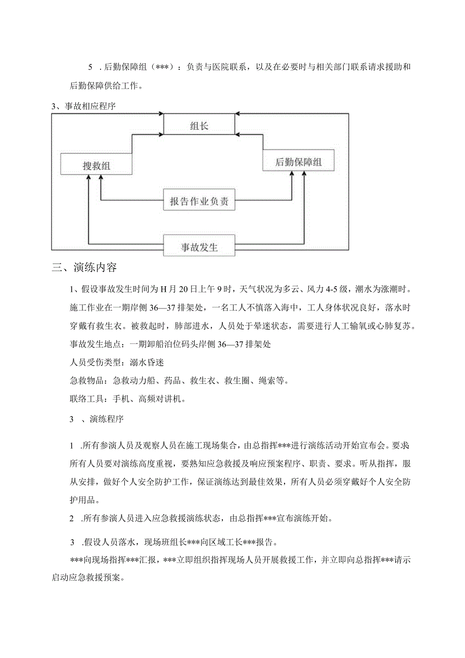 码头水工海上作业人员落水应急演练脚本.docx_第3页