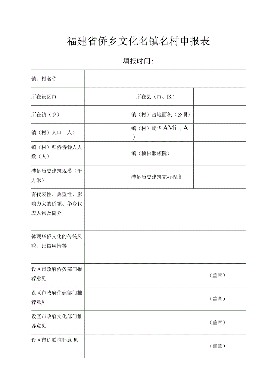 福建省侨乡文化名镇名村申报表.docx_第1页