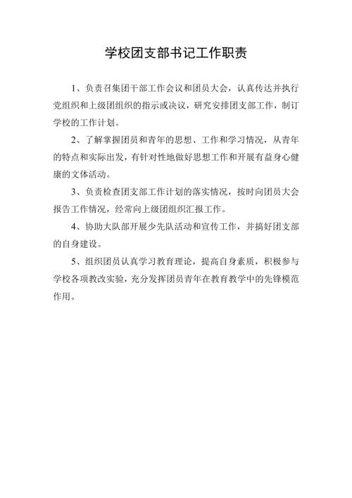 学校团支部书记工作职责.docx